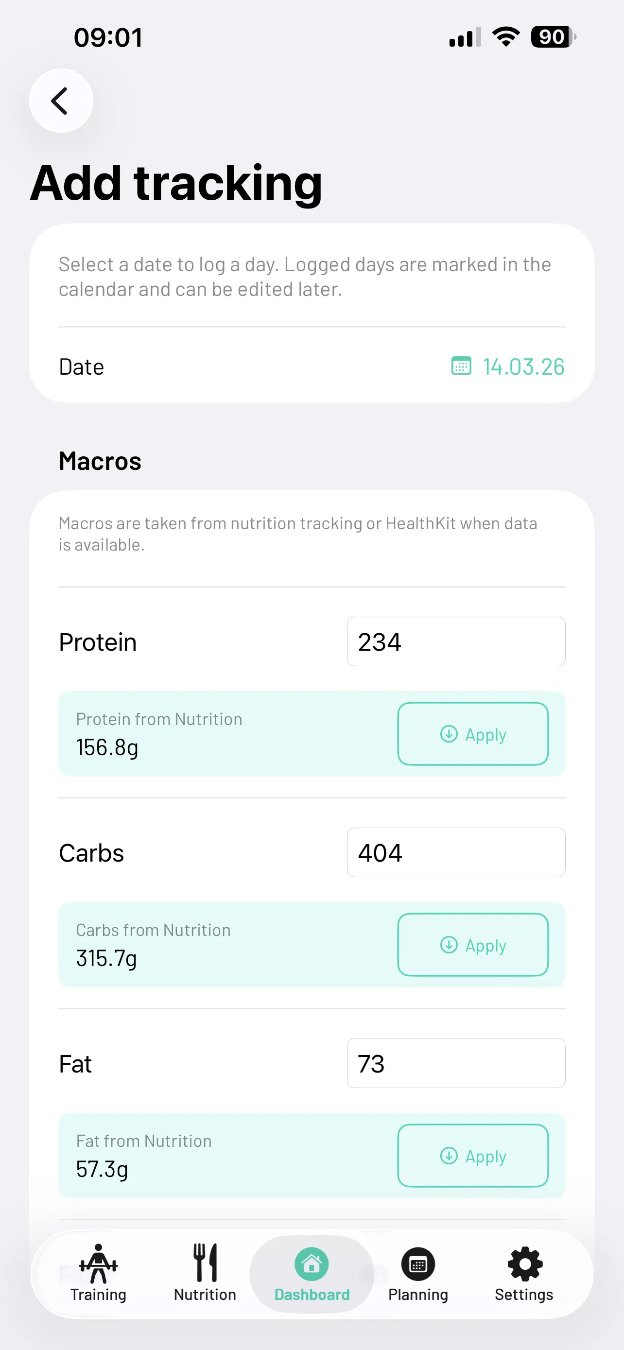Tracking hinzufügen